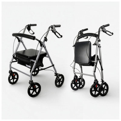 Aidapt Four Wheeled Rollator with Bag available in Red, Blue and Silver