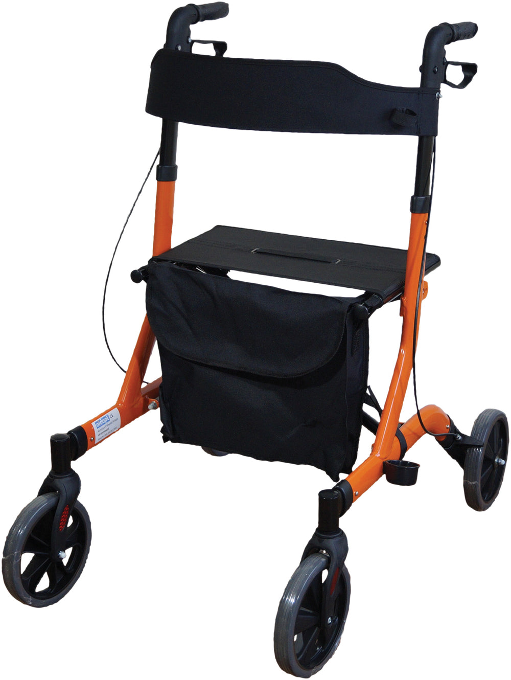 Aidapt Deluxe Fold Flat Folding Rollator 4 Wheel Walker Aluminium Lightweight Silver Grey VP185G