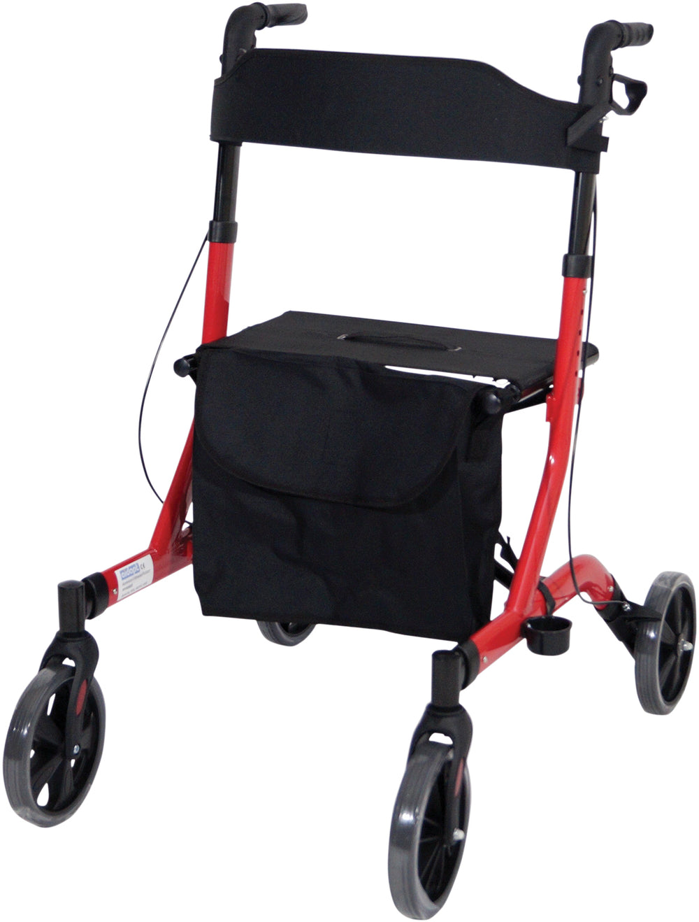 Aidapt Deluxe Fold Flat Folding Rollator 4 Wheel Walker Aluminium Lightweight Silver Grey VP185G