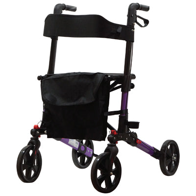 Aidapt Deluxe Fold Flat Folding Rollator 4 Wheel Walker Aluminium Lightweight Silver Grey VP185G