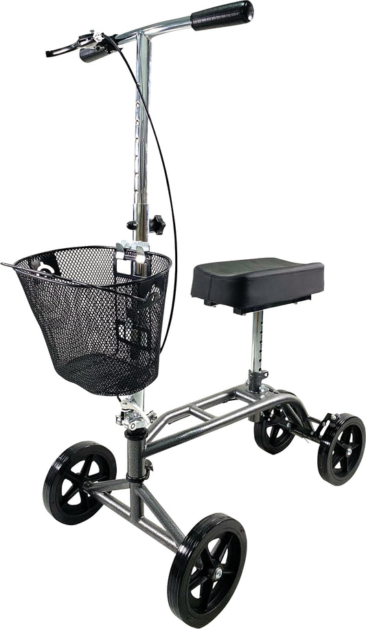 Steerable Knee Walker Fracture Break 1 Leg Support Wheeled Walker with Basket VP186