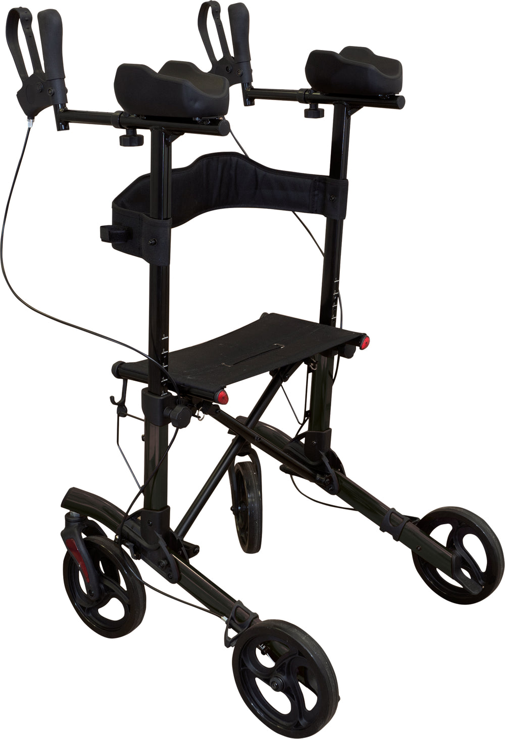 Aidapt Forearm Four Wheeled Rollator Walker Arm Support VP187 Folding Lightweight Silver Red