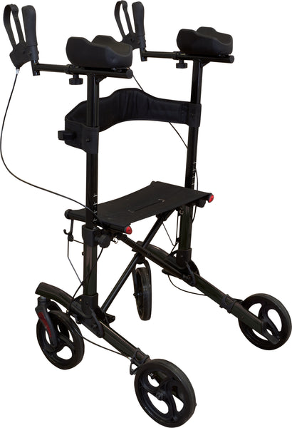 Aidapt Forearm Four Wheeled Rollator Walker Arm Support VP187 Folding Lightweight Silver Red