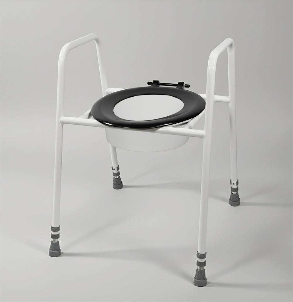 Aidapt Solo Skandia Adjustable Height Toilet Frame with Sleeve free standing or floor fixed VR157