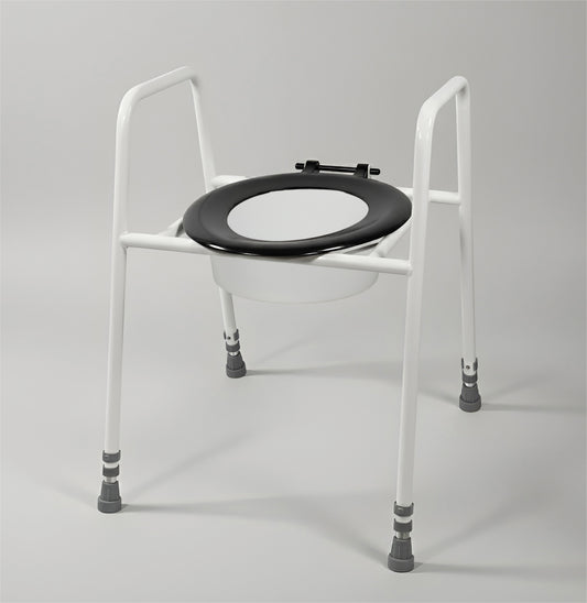 Aidapt Solo Skandia Adjustable Height Toilet Frame with Sleeve free standing or floor fixed VR157