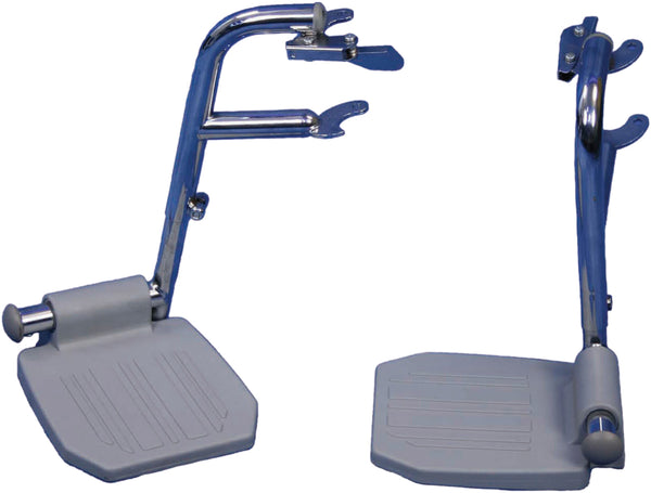 Aidapt VR167 Linton and Lenham Commode Glide About Chair Footrests Pair Chrome Silver