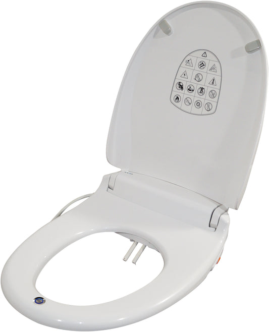 Aidapt E Loo Toilet Seat with Bidet Cleaning featuring a Warm Air Dryer, Night Light and Heated Seat Comfort Function VR210