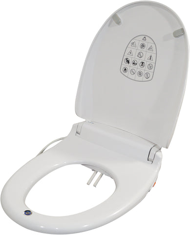 Aidapt E Loo Toilet Seat with Bidet Cleaning featuring a Warm Air Dryer, Night Light and Heated Seat Comfort Function VR210