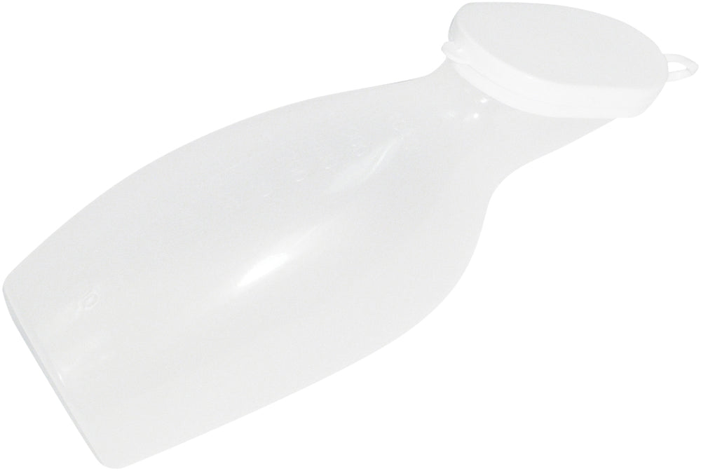 Urinette féminine Aidapt en plastique avec couvercle 1000 ml Sans poignée Réutilisable Lavable VR268AB