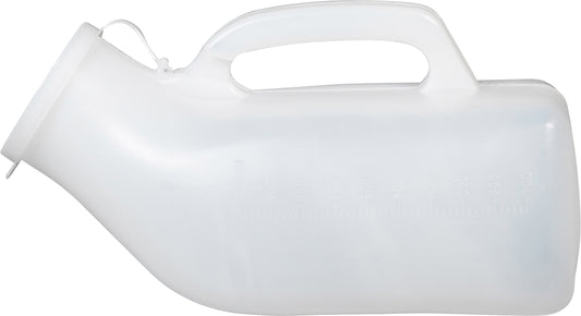 Aidapt Male Urinal With Handle and Lid Seals 1000ml Plastic Bottle Re Use Washable VR270AA