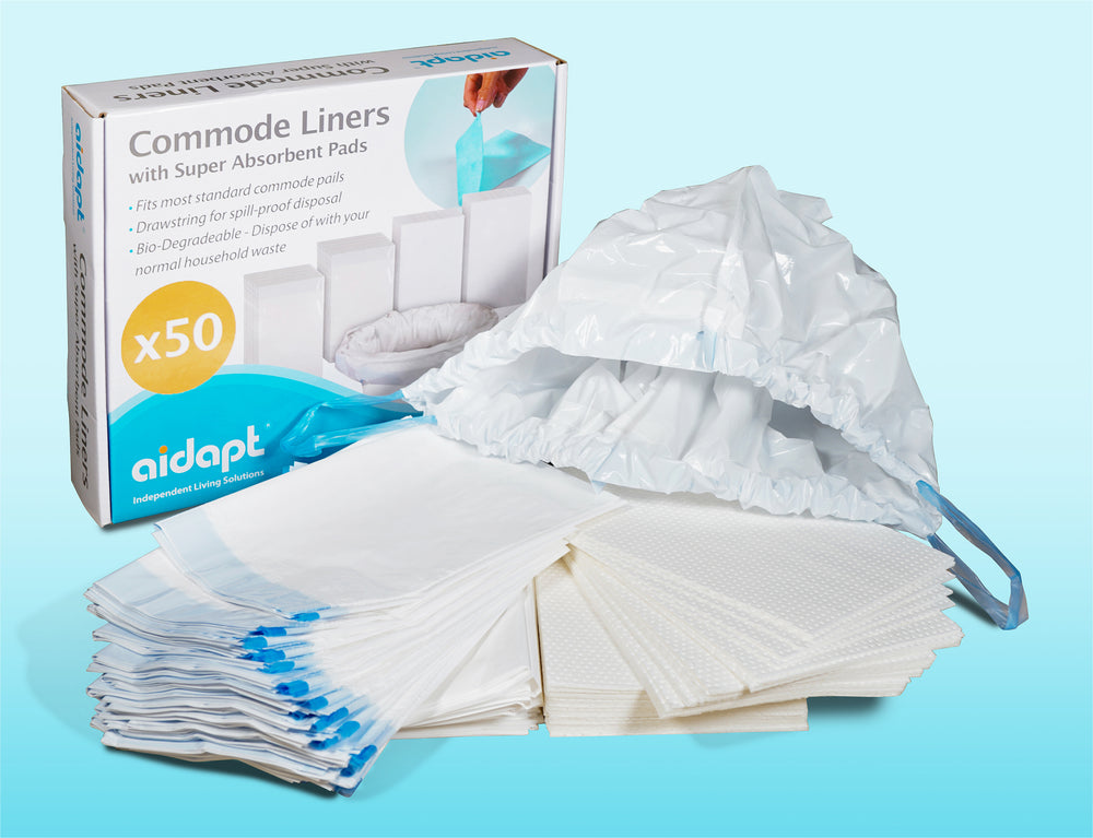 Aidapt VS216CL Commode Bucket Bag Liners Pads Kit Set 50