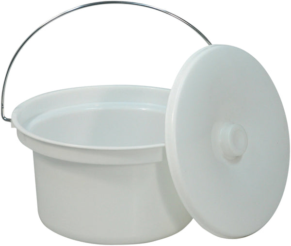 Commode Potty Bucket With Lid Handle Plastic Universal Suits Most 5 Litre Aidapt VS216 White