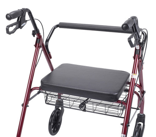 Drive DeVilbiss Heavy Duty HD Wide Bariatric 4 Wheel Walker Rollator 10215BL 10215RD Basket Seat Replacement