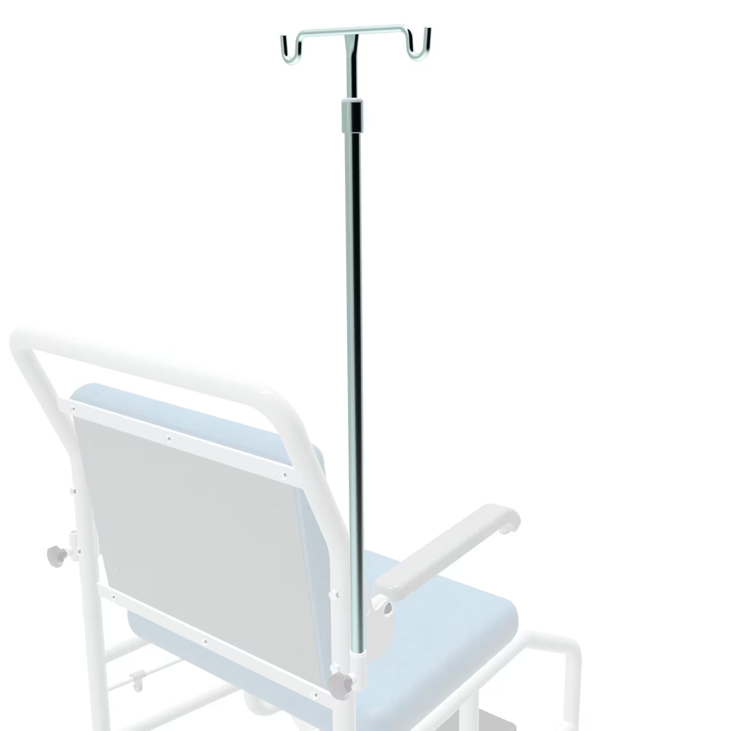 MC8000 Portman Porter Hospital Transport Chair Wheelchair Standard Seers Medical Sky Blue Vinyl