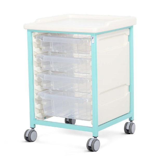 Bristol Maid Low Level Tray Trolley - Single Column - TTM1/08/3S1D