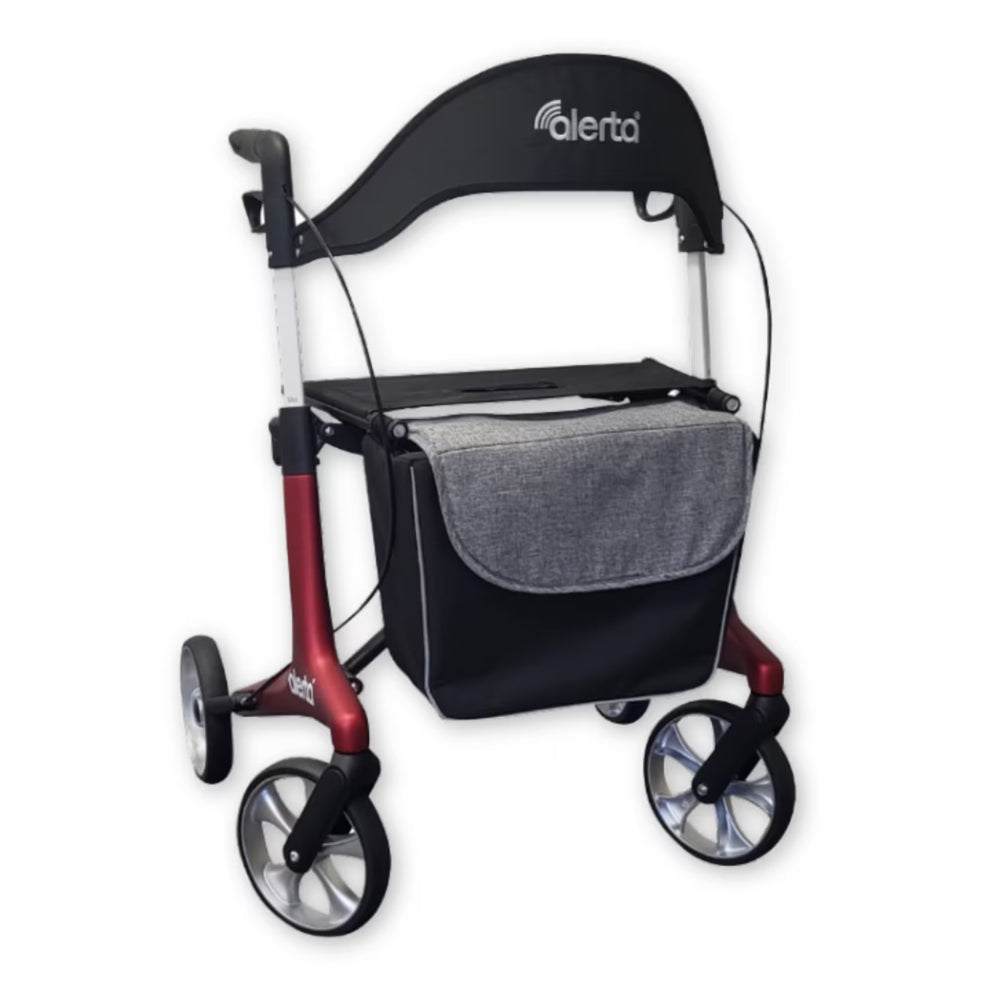 Alerta Carbon Ultra Lightweight Folding 4 Wheel Walker Rollator ALT-R016 Black or Satin Red