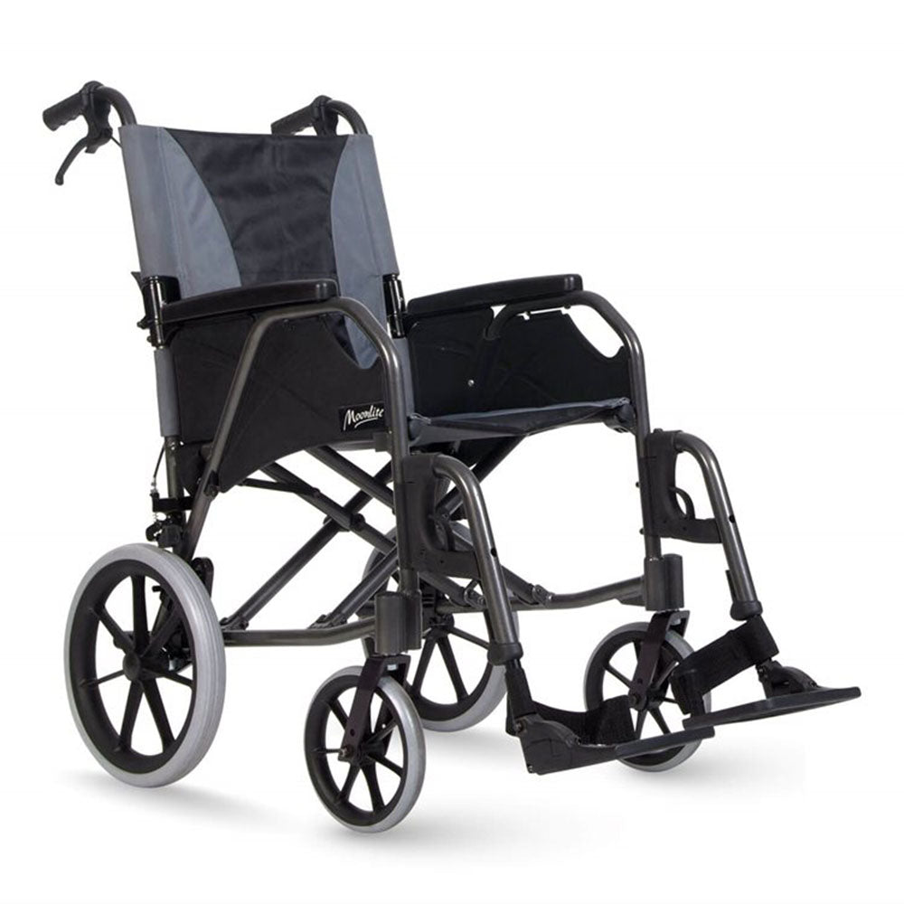 Sunrise Medical Breezy Moonlight Super Lightweight Crash Tested Transit Attendant or Self Propelled Wheelchair Moonlite