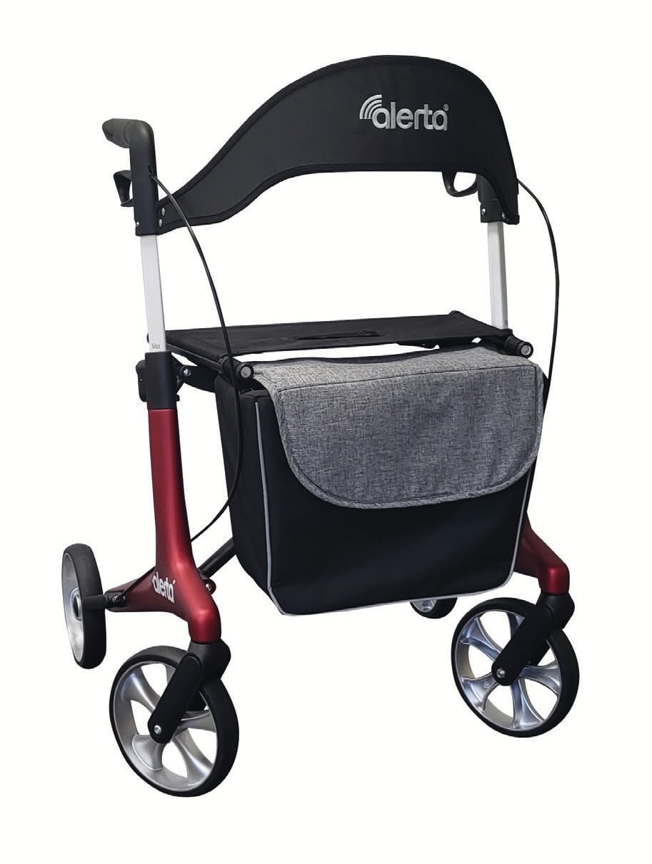 Alerta Carbon Ultra Lightweight Folding 4 Wheel Walker Rollator ALT-R016 Black or Satin Red
