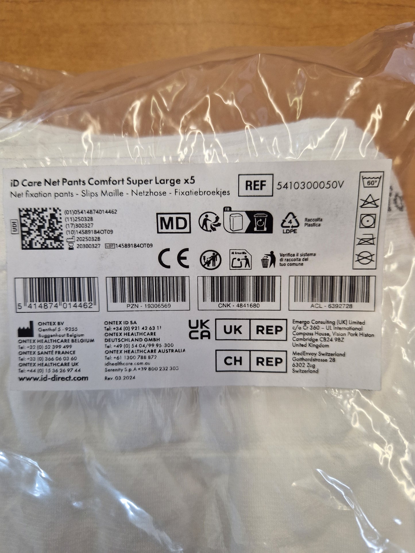 Able2 Stretch Pants Short Leg Boxers Incontinence Filets de maintien pour coussinets ID Care Comfort Plus PR52166 5410300050