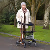Days Deluxe Lightweight Folding Compact 4 Wheel Walker Rollator Silver 091439314 Travel Fold Flat