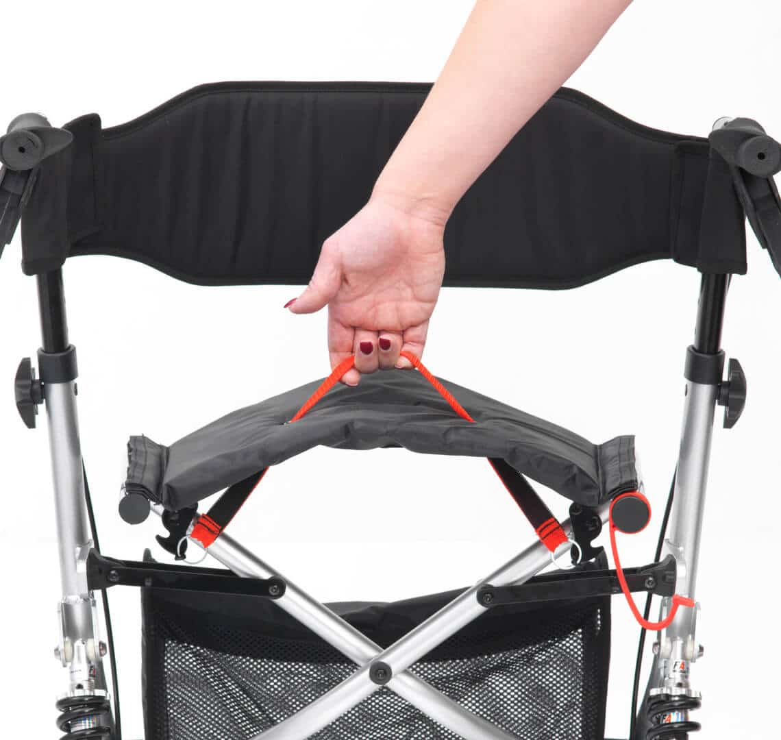 Drive Devilbiss Suspension Springs Comfort Lightweight Walker Rollator 4 Wheel with Seat Silver Folding WA023SIL