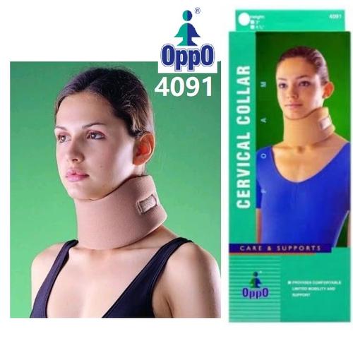 Oppo Collier Cervical Large Rembourré Beige Crème Attelle Cou Entier Soutien Entorse Foulure Sport Velcro 4091