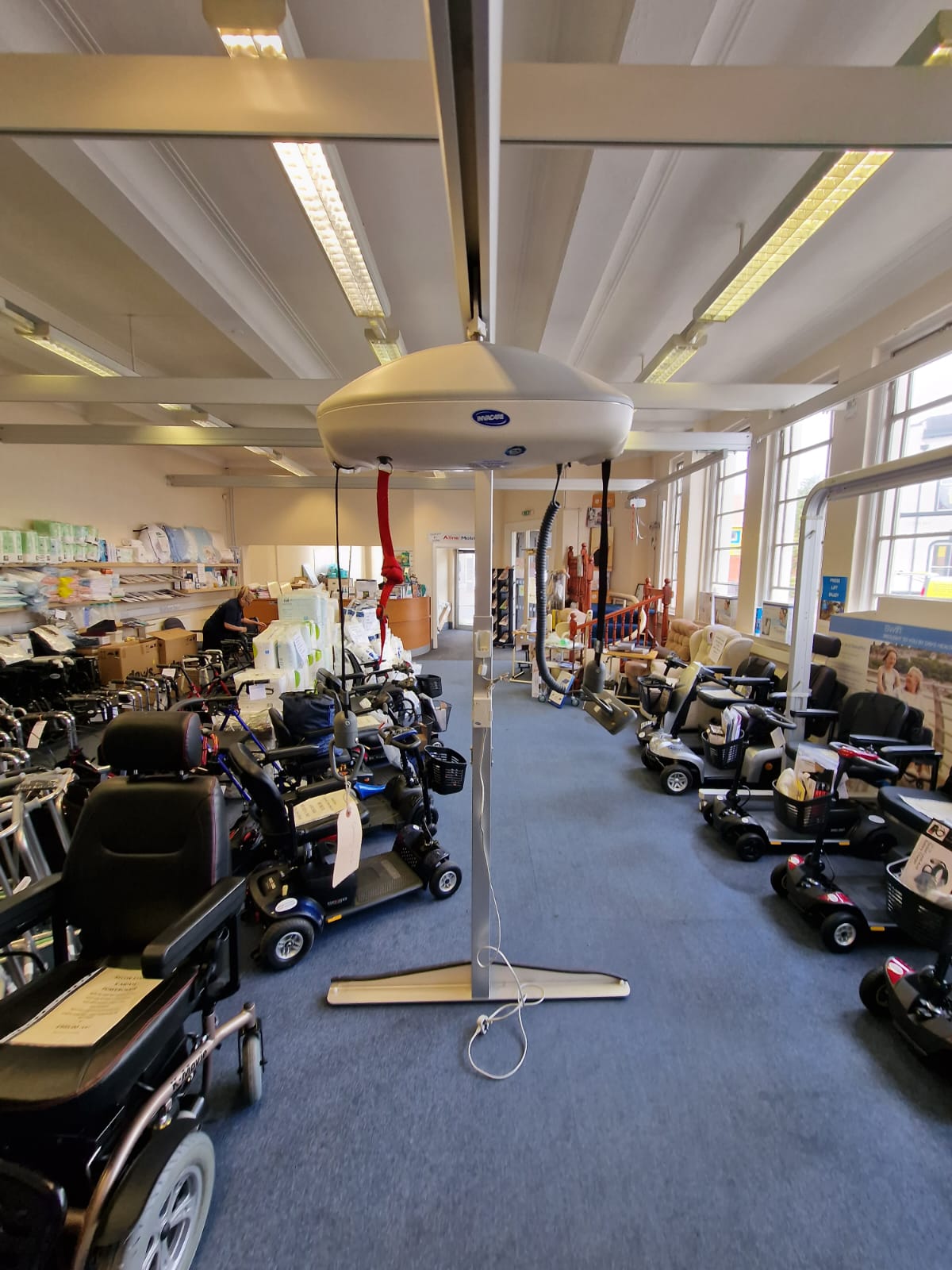 Aline Mobility showroom and mobility equipment