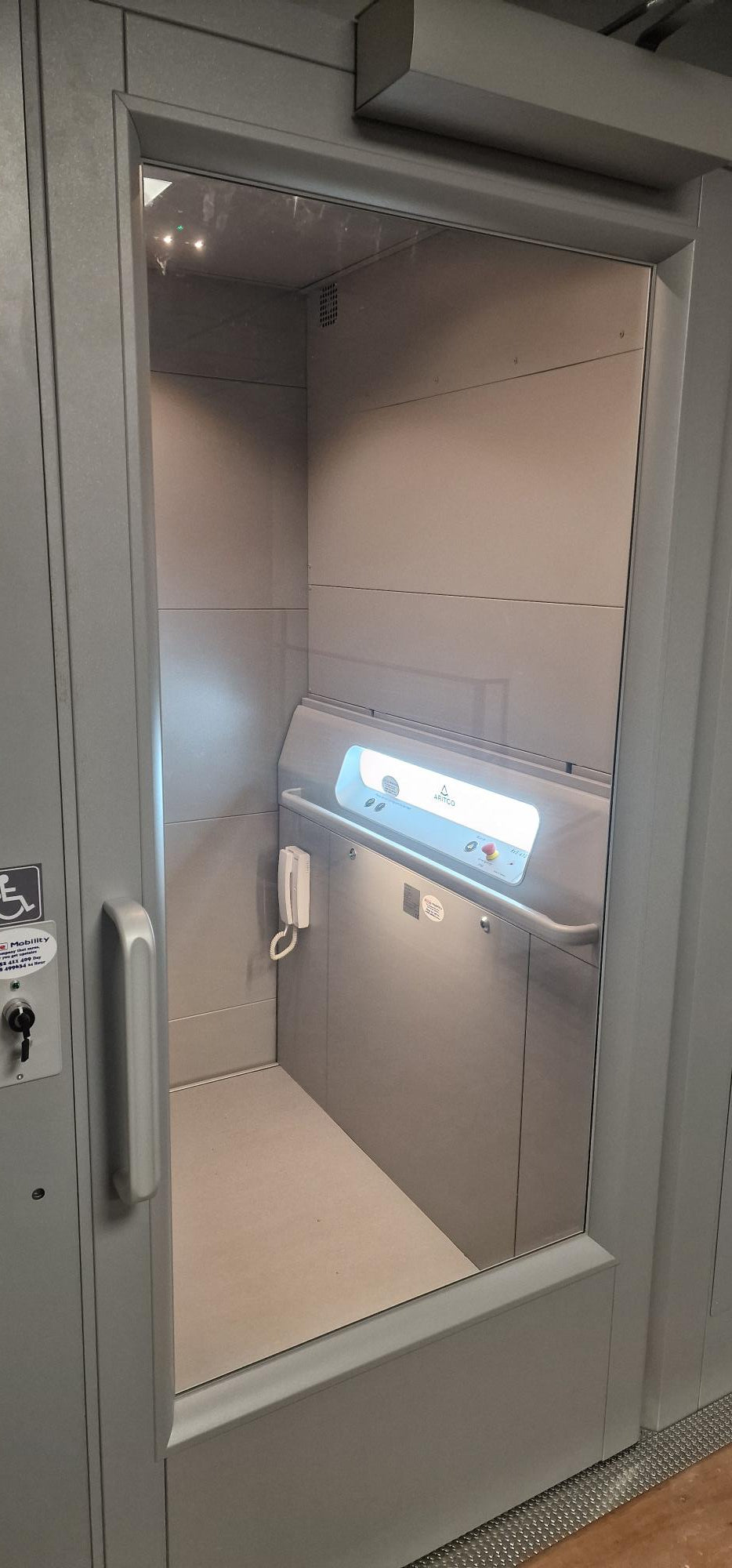 New Aline Gartec Aritco 3 Floor Public Access Lift Installation at Hope Church SE England