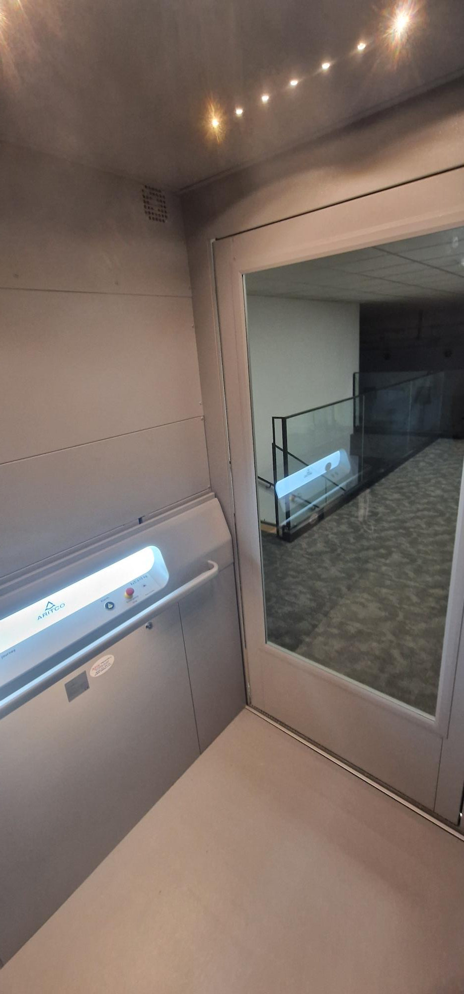 New Aline Gartec Aritco 3 Floor Public Access Lift Installation at Hope Church SE England