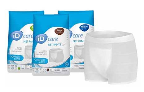 ID Care Comfort Super Net Boxer pour couches d'incontinence (paquet de 5 ou 25) 5410200250 ID5410300050 ND-1245