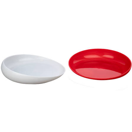 Assiette incurvée Performance Health à base antidérapante en plastique Blanc ivoire ou Rouge 081005644 081111780