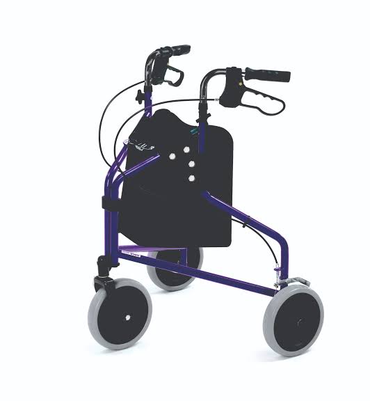 Roma Triwalker Déambulateur à 3 roues léger violet/bleu avec sac et freins 2340