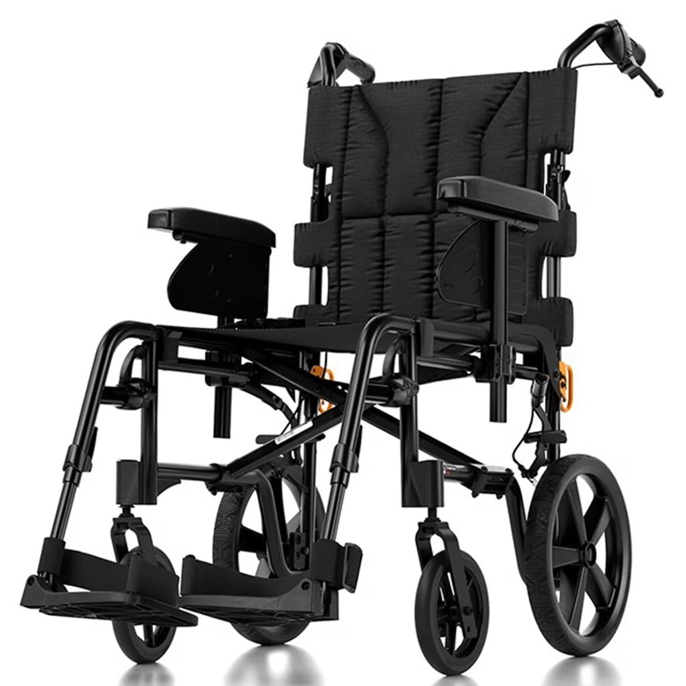 Invacare Action 2 NG LITE Crash Tested Super Lightweight Folding Transit Wheelchair Attendant Push In Black BQ1529492-AF