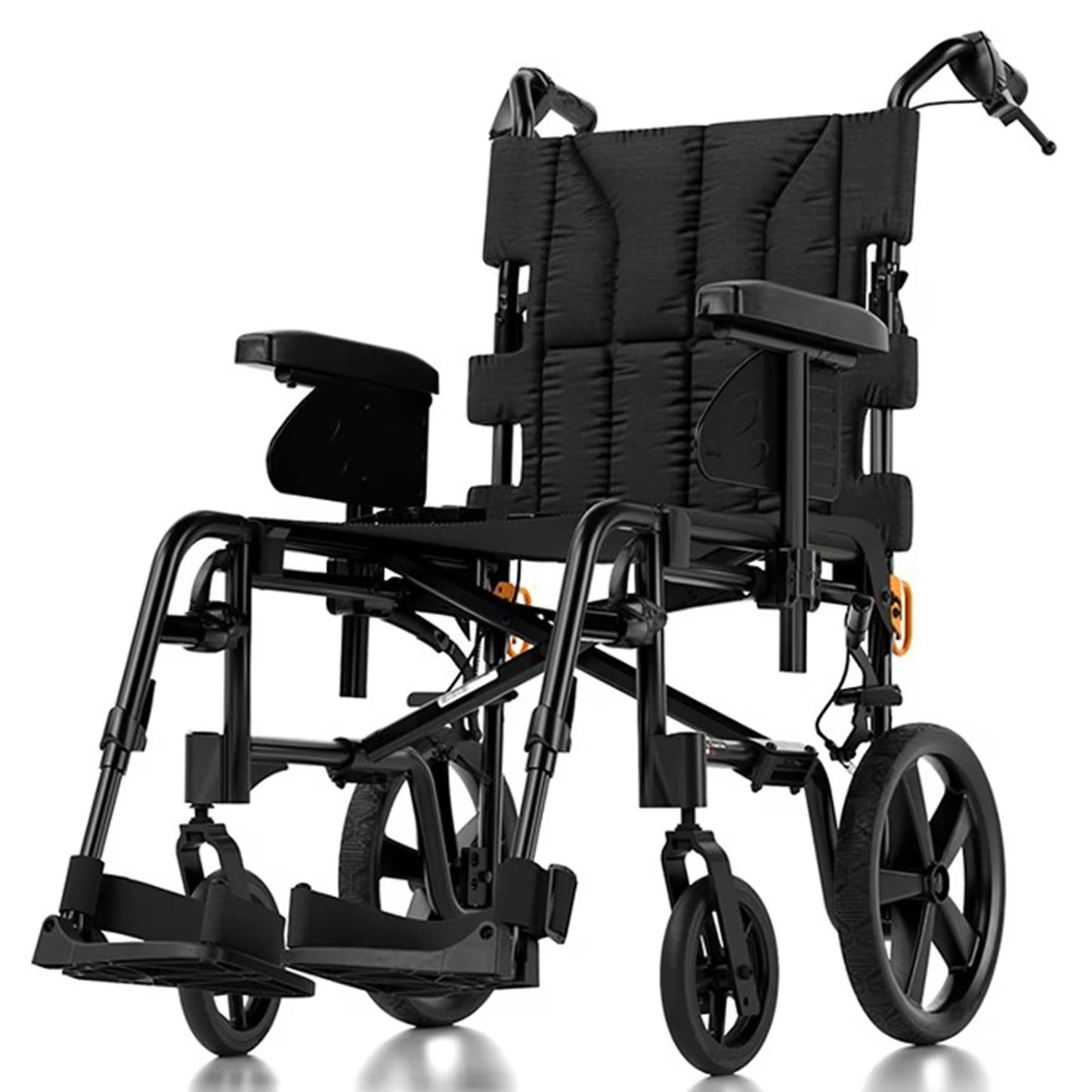 Invacare Action 2 NG LITE Crash Tested Super Lightweight Folding Transit Wheelchair Attendant Push In Black BQ1529492-AF