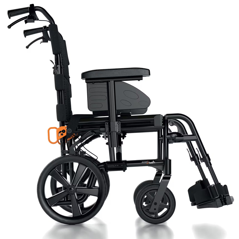 Invacare Action 2 NG LITE Crash Tested Super Lightweight Folding Transit Wheelchair Attendant Push In Black BQ1529492-AF