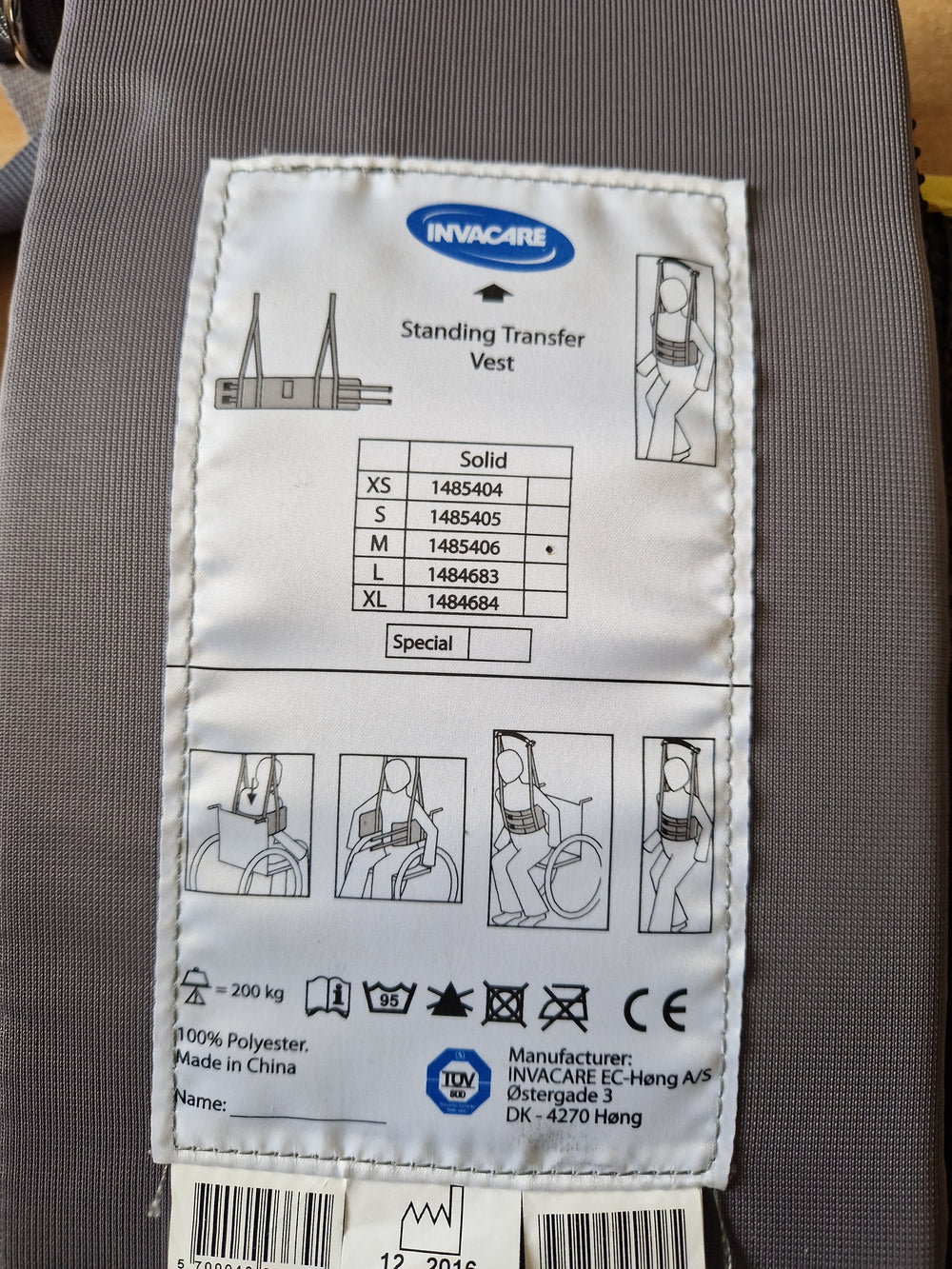 Invacare Evo Robin and General Hoist Rehab Walking Exercise Standing Transfer Vest Sling and Optional Extra of Groin Bands Small Medium Large XL