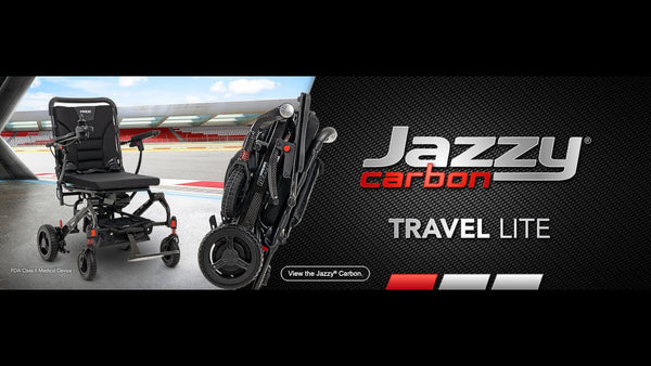 Pride Jazzy Carbon Max Super Lightweight Battery Wheelchair Powerchair Folds