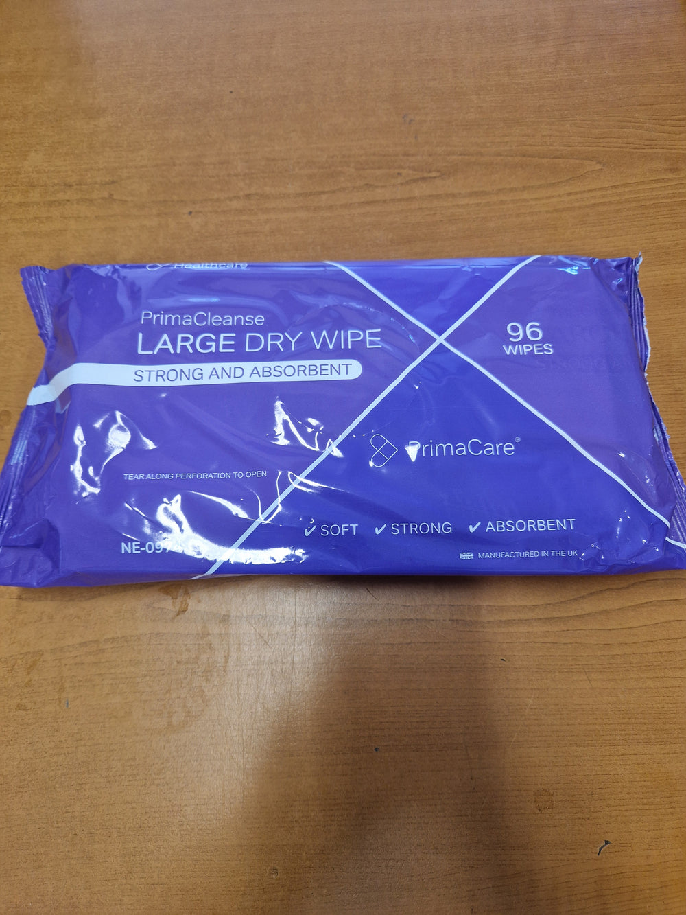NE-0974 Primacare Large Dry Disposable Patient Care Wipes 30 x 28cm Single Pack 96 or Box Case of 28