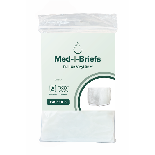 Lot de 3 slips imperméables unisexes en PVC vinyle transparent, élastiqués, extensibles, taille M, Henleys Priva ou similaire, pour l'incontinence.