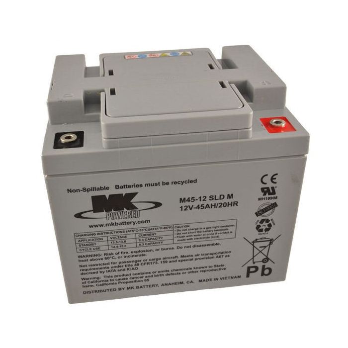 MK 12 Volt 45 AH SLA Sealed Lead Acid Battery for Hoists Scooters