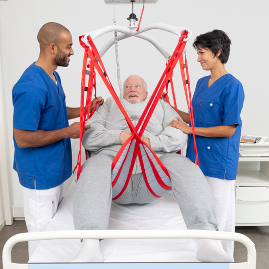 Système de salle de levage bariatrique robuste avec chariot et rails de levage de plafond Etac Molift Air 500