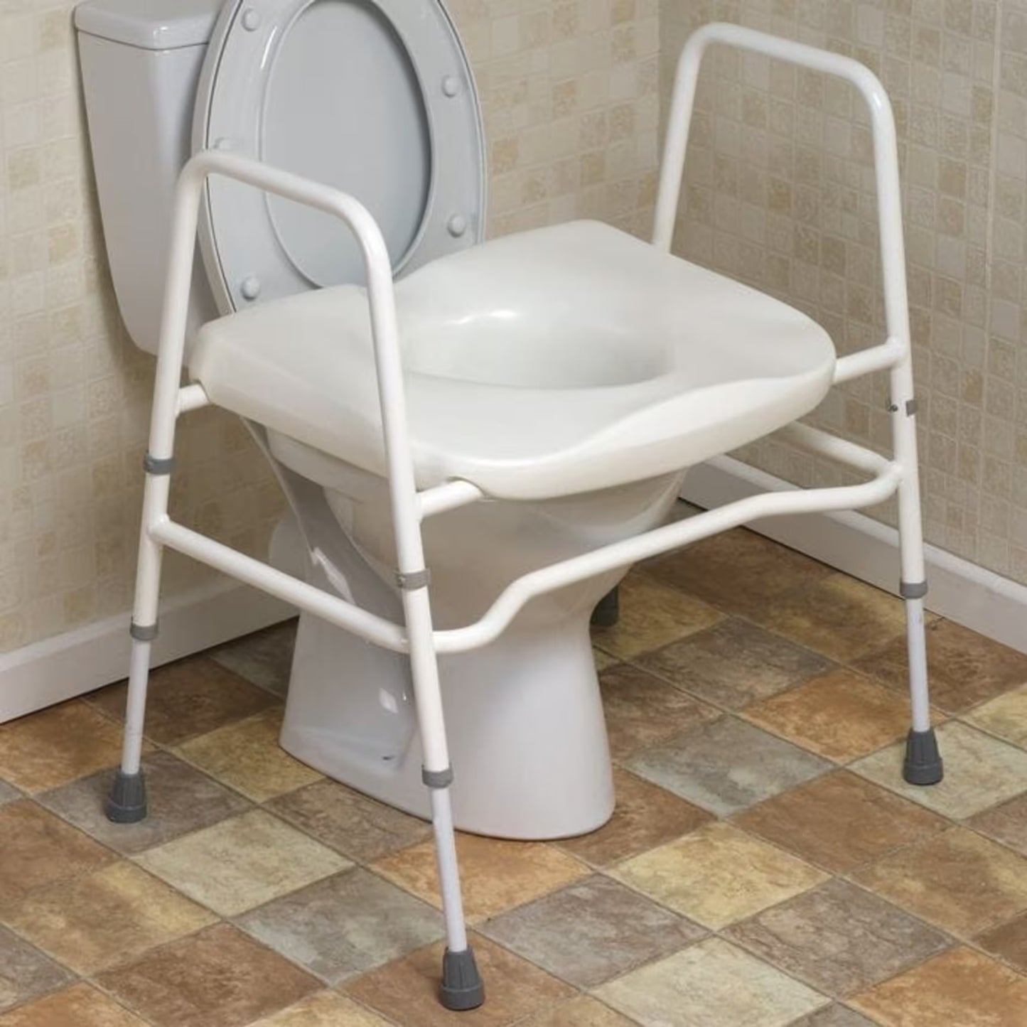 M48805 Mowbray NRS Extra Wide Bariatric Toilet Frame with Full Moulded Toilet Seat Free Standing