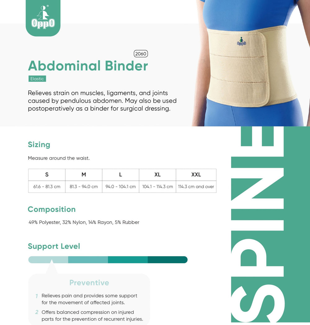 Oppo Post Op Adominal Support Wide Velcro Elastic Brace Elastic Binder Back 2060