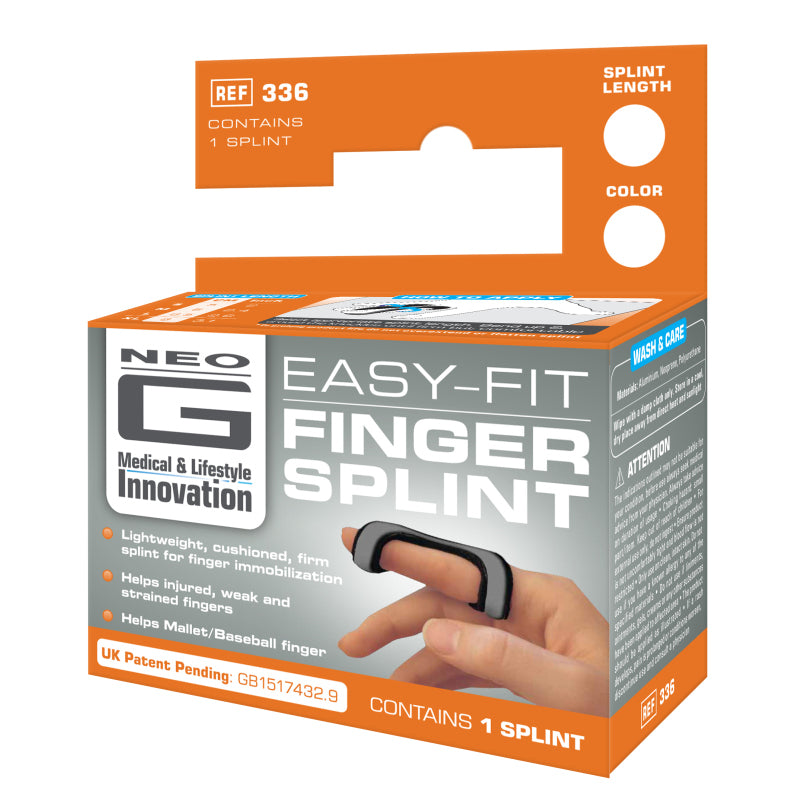 Able 2 Neo G Easy Fit Finger Splint Support Broken Finger 366 PR79104 Small Medium Large XL
