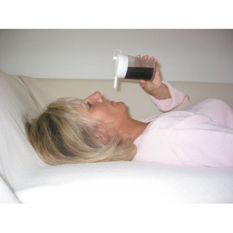 Able2 Aidapt Novo Plastic Drinking Safety Elderly Cup Mug Flask with Spout Dysphagia Lying Down Spill Proof Non Spill Sealed PR65075