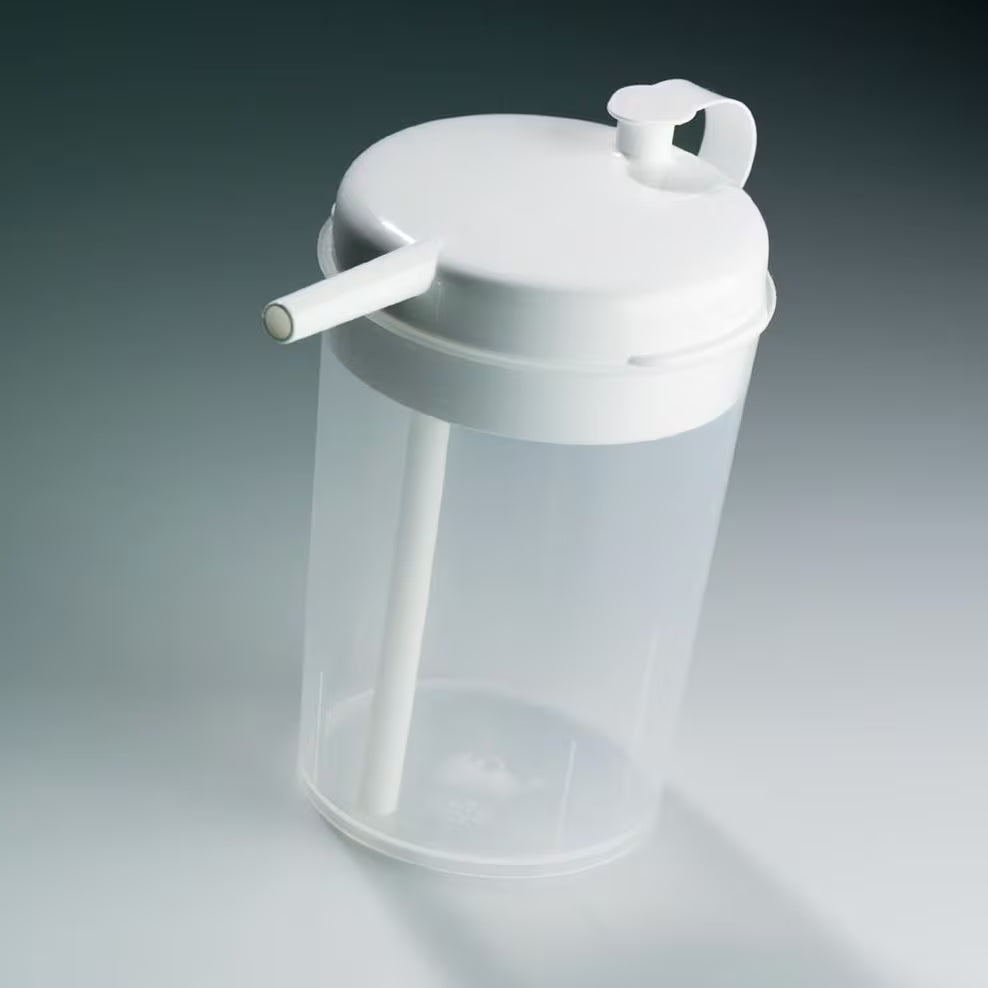Able2 Aidapt Novo Plastic Drinking Safety Elderly Cup Mug Flask with Spout Dysphagia Lying Down Spill Proof Non Spill Sealed PR65075