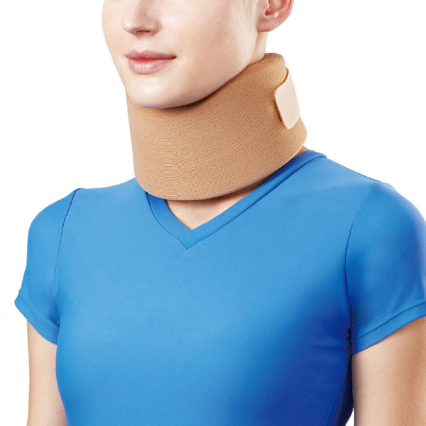 Oppo Cervical Collar Wide Padded Beige Cream Full Neck Brace Support Sprain Strain Sport Velcro 4091