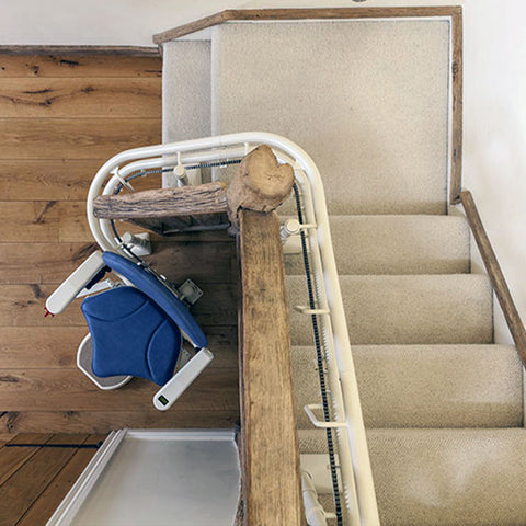Platinum One or Two Curved Stairlift Standard or Heavy Duty Reconditioned or New Narrow Spiral Staircases Ergo Small Seat