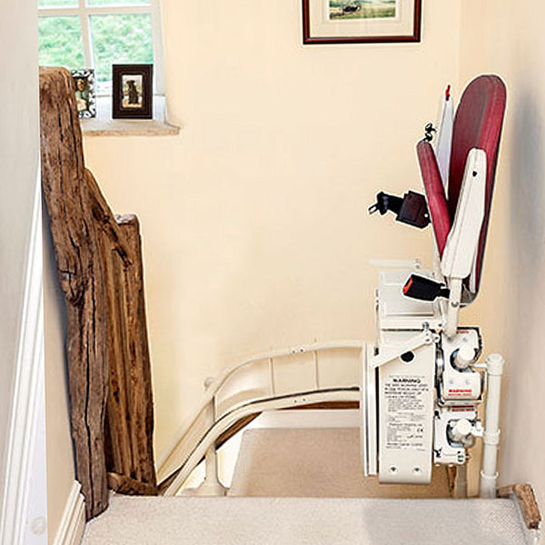 Platinum One or Two Curved Stairlift Standard or Heavy Duty Reconditioned or New Narrow Spiral Staircases Ergo Small Seat