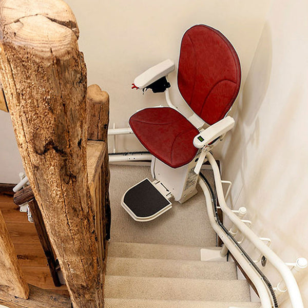 Platinum One or Two Curved Stairlift Standard or Heavy Duty Reconditioned or New Narrow Spiral Staircases Ergo Small Seat